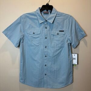 NWT Free Country Rip-Stop Expedition Short Sleeve Button Up Shirt Mens Medium M